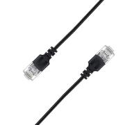 Elfcam® - 1m Câble Ethernet Cat 6A Ultra Slim 10Gbps 32AWG UTP OD2,8mm 500MHz, 10Gb Thin RJ45 Cat 6A Patch Cord pour LAN, Routeur, Modem, Xb Laptop et Servers, Noir, 1 Mètre