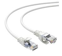 Elfcam® - 1m Câble Ethernet Slim Cat 6, Câble Réseau LAN WAN Cat6 32AWG,Ultra Slim Blanc (1 Mètre)