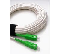 Elfcam - 1m Câble/Rallonge Fibre Optique (Orange SFR Bouygues) - Jarretière Simplex Monomode SC-APC à SC-APC - Blindage et Connecteur Renforcée - Perte Très Fiable - Blanc, 1M