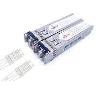 Elfcam® - 2,5G SFP Module de Transceiver à Fibre Optique, Connecteur de Fibre Optique LC/UPC Multimode Duplex(OM3), 850nm DDM 300M,1 Pair