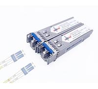 Elfcam - 2 Pack 1,25Gb SFP Module de Transceiver à Fibre Optique 1310nm 10km, Connecteur de Fibre Optique LC/UPC Monomode Duplex Compatible avec Cisco, Ubiquiti Networks, Huawei, D-Link, Open Switch