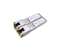 Elfcam - 2 Pack 10G SFP+ Transceiver Module en RJ45 pour Freebox Ultra/Delta et Cisco, 10Go SFP+ Module 10Gbase-T-30m Jusqu'à 30 Mètres avec Un Câble Ethernet Cat6A/ Cat7/ Cat8, Lot de 1