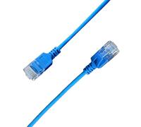 Elfcam® - 20m Câble Ethernet Cat 6A Ultra Slim 10Gbps 32AWG UTP OD2,8mm 500MHz, 10Gb Thin RJ45 Cat 6A Patch Cord pour LAN, Routeur, Modem, Xb Laptop et Servers, Bleu, 20 Mètre