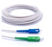 Elfcam® - 20m Câble Fibre Optique, Compatible avec FREE BOX, Simplex Monomode SC-APC vers SC-UPC, Blanc