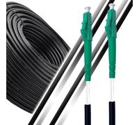 Elfcam - 20m Câble Fibre Optique LC/APC à LC/APC, Simplex Monomode OS2 Ø5,0mm, Utilisation Extérieure