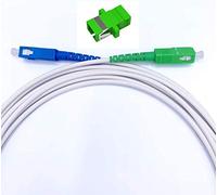 Elfcam - 20m Câble Fibre Optique Monomode pour Freebox, SC/APC vers SC/UPC Simplex 9/125µm, avec Coupleur de Rallonge, G.657A2/B2, LSZH Blanc