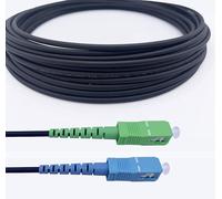 Elfcam® - 25m Câble Fibre Optique en Acier Blindé, Compatible avec FREE, SC/APC vers SC/UPC OS2 Monomode Noir