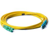 Elfcam® - 2m Câble à Fibre Optique E2000/APC à LC/UPC,Monomode Duplex, Jarretière Optique 9/125μm OS2 2.0mm G652D LSZH, Jaune(2M)