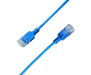 Elfcam® - 2m Câble Ethernet Cat 6A Ultra Slim 10Gbps 32AWG UTP OD2,8mm 500MHz, 10Gb Thin RJ45 Cat 6A Patch Cord pour LAN, Routeur, Modem, Xb Laptop et Servers, Bleu, 2 Mètre