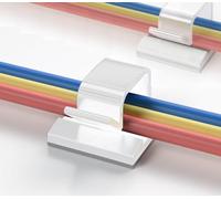 Elfcam® - 30 Pièces Clips de Câble Adhésif pour Gestion de Câble Réseau Ethernet, Attache Fil et le Cordon dans la Maison ou le Bureau, Blanc (8.0mm, Lot de 30)