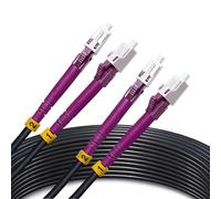 Elfcam - 300m Câble à Fibre Optique OM4 LC/UPC vers LC/UPC Duplex Multimode 50/125um ODM 5.0mm, Convient aux Installations Extérieur et Intérieur, 300 Mètres