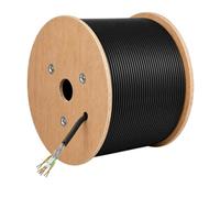 Elfcam® - 305m Câble de Réseau Ethernet Bobine | 100% Cuivre U/FTP | CAT6A, 26AWG RJ45 | LAN 10Gbps | Blindé | PC, Switch, Routeur, Modem, Commutateur (305 Mètres,Noir)
