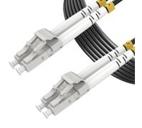 Elfcam® - 30m Câble à Fibre Optique en Acier Blindé, Convient aux Installations Extérieur et Intérieur, LC/UPC à LC/UPC OM3 Multimode Duplex 50/125um 3.0mm Noir(30M)