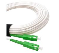 Elfcam® - 30m Câble/Rallonge Fibre Optique (Orange SFR Bouygues) - Jarretière Simplex Monomode SC-APC à SC-APC - Blindage et Connecteur Renforcée - Perte Très Fiable - Blanc, 30M