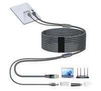 Elfcam - 3m Câble 3-en-1 pour Starlink Mini - Alimentation USB-C + Starlink Mini Standard, Connecteur RJ45 CAT6 pour Réseau Étendu,3 Mètres
