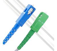 Elfcam 3m Câble à Fibre Optique pour Freebox Free, SC/APC vers SC/UPC Simplex Monomode OS2 9/125μm LSZH, Blanc (3m)