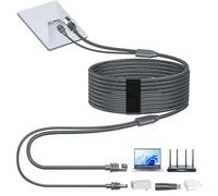 Elfcam - 5m Câble 3-en-1 pour Starlink Mini - Alimentation USB-C + Starlink Mini Standard, Connecteur RJ45 CAT6 pour Réseau Étendu,5 Mètres