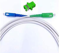 Elfcam - 5m Câble Fibre Optique Monomode pour Freebox, SC/APC vers SC/UPC Simplex 9/125µm, avec Coupleur de Rallonge, G.657A2/B2, LSZH Blanc