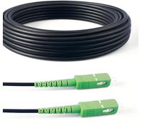 Elfcam® - Câble à Fibre Optique en Acier Blindé, Convient aux Installations Extérieur et Intérieur, Compatible avec Orange SFR Bouygues, SC/APC à SC/APC Monomode Noir, 15M