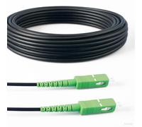 Elfcam® - Câble à Fibre Optique en Acier Blindé, Convient aux Installations Extérieur et Intérieur, Compatible avec Orange SFR Bouygues, SC/APC à SC/APC Monomode Noir, 15M