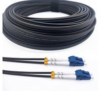 Elfcam® - Câble à Fibre Optique en Acier Blindé pour Extérieur et Intérieur LC/UPC à LC/UPC OS2 Duplex Monomode 9/125μm LSZH,Noir (60M)