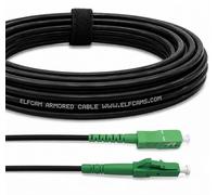 Elfcam® - Câble à Fibre Optique en Acier Blinde SC/APC à LC/APC OS2 Simplex Monomode LSZH, Noir (10M)
