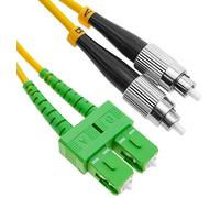 Elfcam® - Câble à Fibre Optique FC/UPC à SC/APC Monomode Duplex, Jarretière Optique 9/125μm OS2 LSZH (3M)