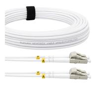 Elfcam® - Cable a fibre optique (Jarretiere Optique) LC/UPC a LC/UPC OM3 Multimode Duplex 50/125um LSZH, Couleur Blanc (3M)