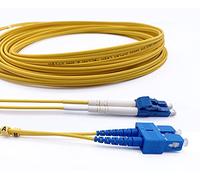 Elfcam® - Câble à Fibre Optique (Jarretière Optique) OS2 Monomode Duplex SC/UPC à LC/UPC (30M