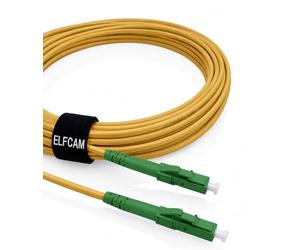 Elfcam® - Câble à Fibre Optique LC/APC à LC/APC Monomode Simplex, 9/125 μm Jarretière Optique LSZH (15M)