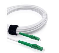 Elfcam® - Câble à Fibre Optique LC/APC à LC/APC Monomode Simplex, 9/125μm Jarretière Optique LSZH Blanc (0,5M)