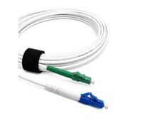 Elfcam® - Câble à Fibre Optique LC/APC à LC/UPC Monomode Simplex, 9/125μm Jarretière Optique LSZH Blanc (1M)