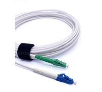 Elfcam® - Câble à Fibre Optique LC/APC à LC/UPC Monomode Simplex, 9/125μm Jarretière Optique LSZH Blanc (30M)