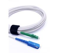 Elfcam - Câble à Fibre Optique LC/APC à SC/UPC Monomode Simplex 9/125μm LSZH Blanc 12m