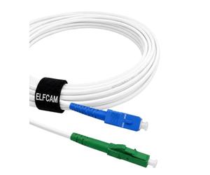 Elfcam® - Câble à Fibre Optique LC/APC à SC/UPC Monomode Simplex 9/125μm LSZH, Blanc (1m)