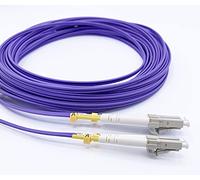 Elfcam Câble à Fibre Optique LC/UPC à LC/UPC OM4 Multimode Duplex, Jarretière Fibre Optique 50/125um LSZH (15M)