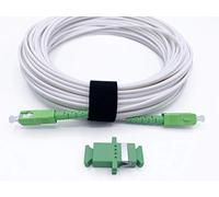 Elfcam® - Câble à Fibre Optique pour Orange Livebox SFR La Box Fibre Bouygues Bbox, La Livraison avec Le Coupleur pour Rallonge Fibre Optique, SC/APC à SC/APC Monomode Blanc, 30M