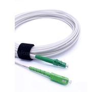 Elfcam® - Câble à Fibre Optique SC/APC à LC/APC Monomode Simplex 9/125μm OS2 Jarretière Optique LSZH Blanc (20M)