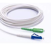 Elfcam® - Câble à Fibre Optique SC/APC à LC/UPC Monomode Simplex, Jarretière Optique LSZH, Blanc (1M)