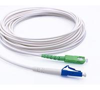 Elfcam Câble à Fibre Optique SC/APC á LC/UPC Monomode Simplex, Jarretière Optique LSZH Blanc (25M)