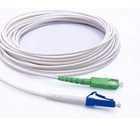 Elfcam® - Câble à Fibre Optique SC/APC à LC/UPC Monomode Simplex, Jarretière Optique LSZH, Blanc (3M)