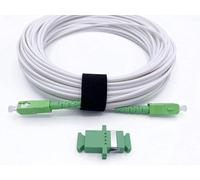 Elfcam® - Câble à Fibre Optique SC/APC à SC/APC Monomode, La Livraison avec Le Coupleur pour Rallonge Fibre Optique, Compatible avec Orange Livebox, SFR La Box Fibre et Bouygues Bbox (3M)