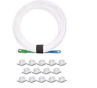 Elfcam®- Câble à Fibre Optique SC/APC à SC/UPC Monomode avec 25 Pièces Clips de Câble Adhésif, Jarretière Optique Compatible avec Freebox Free (5M)