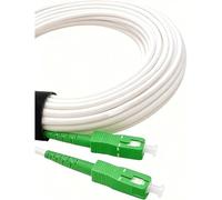 Elfcam Câble Fibre Optique SC-APC à SC-APC, Blanc, 100M