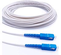 Elfcam® - Câble Fibre Optique Simplex Monomode SC/UPC à SC/UPC, Blindage et Connecteur Renforcée,Perte Très Fiable - Blanc (50M)