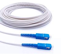Elfcam® - Câble Fibre Optique Simplex Monomode SC/UPC à SC/UPC, Blindage et Connecteur Renforcée,Perte Très Fiable - Blanc (5M)