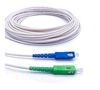 Elfcam® - Câble/Rallonge Fibre Optique ( Freebox ) - Jarretière Simplex Monomode SC-APC à SC-UPC - Blindage et Connecteur Renforcée - Perte Très Fiable - Blanc, 2M