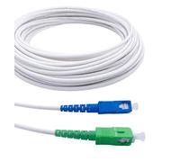 Elfcam® - Câble/Rallonge Fibre Optique ( Freebox ) - Jarretière Simplex Monomode SC-APC à SC-UPC - Blindage et Connecteur Renforcée - Perte Très Fiable - Blanc, 3M