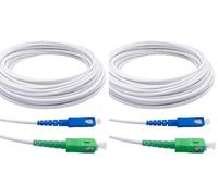 Elfcam - Cable/Rallonge Fibre Optique (Freebox) - Jarretière Simplex Monomode SC-APC a SC-UPC - Blindage et Connecteur Renforcée - Perte Très Fiable - Blanc, 7M (Lot de 2)