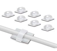 Elfcam® - Clips de Câble Adhésif Réglable pour Gestion de Câble à Fibre Optique, Attache Fil et le Cordon dans la Maison ou le Bureau (Lot de 100)